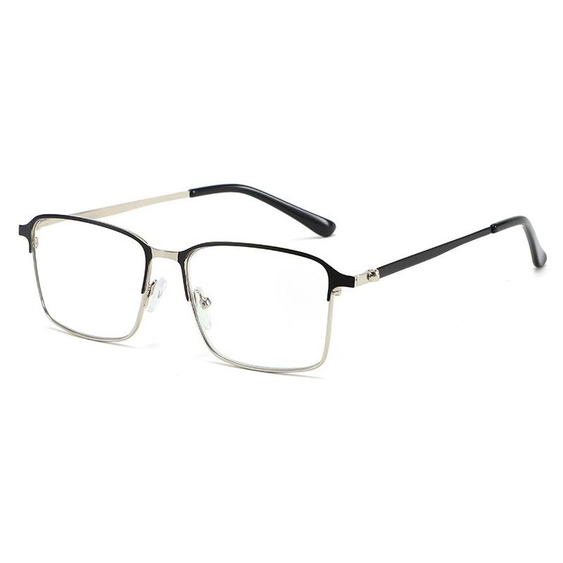 Men's Business Reading Glasses women Vintage Luxury Metal Square Frame Anti Blue Light Presbyopia Eyeglasses farsighted Eyewear