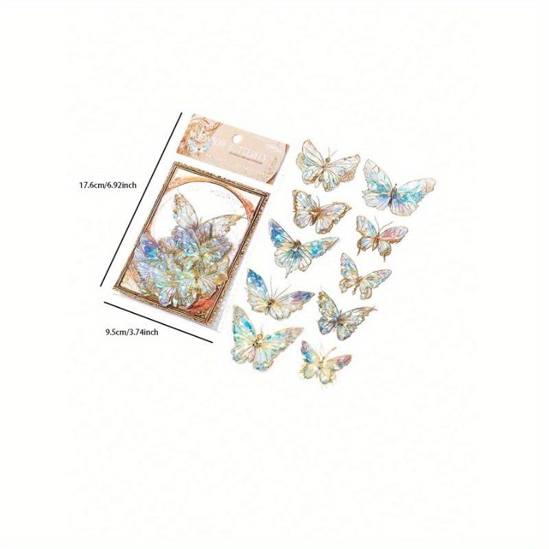 1 paczka(20szt) Iryzujące naklejki w kształcie motyli do DIY scrapbookingu, dekoracji dziennika