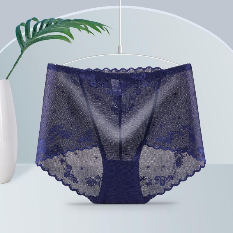 Sexy, verführerische Slips aus hohler Spitze, übergroße Unterwäsche für Damen, Slips mit hoher Taille, hüftbetonend, nicht eng anliegend, Damenhöschen