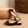 2025 New Bow Round Head Thick Heel High Heels Versatile Niche Bag Head Word with Sandals Women's Empty Single Shoes