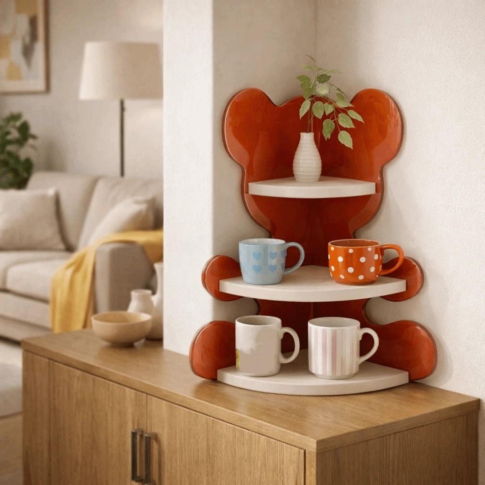 Acrylic Table Corner Display Shelf 3 Layers Tea Cup Holder Creative Mug Organizer for Home