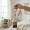 Wooden Bead Tassel Curtain Tiebacks Rope Holder Handmade Home Decor Drapery Accessory for Window Bedroom