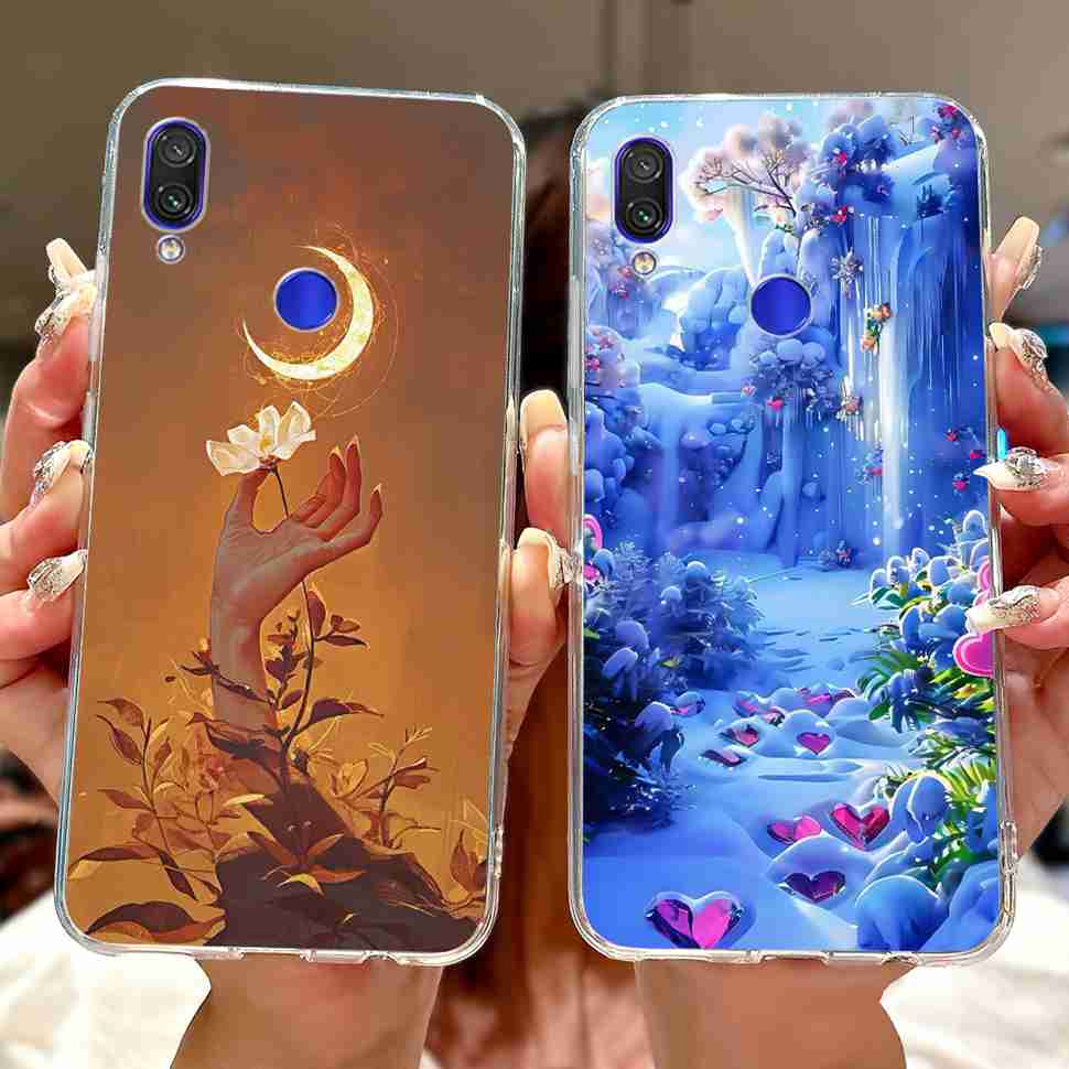 For Redmi Note 7 4G M1901F7G Case Fashion Painted Flowers Soft Silicone TPU Cover For Redmi Note 7Pro M1901F7S 6.3" Phone Shell