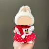 Only Clothes For 17Cm Labubu V1 V2 V3 Plush Idol Doll'S Clothing Christmas Red Santa Claus Sweater Hat Set Halloween Accessories