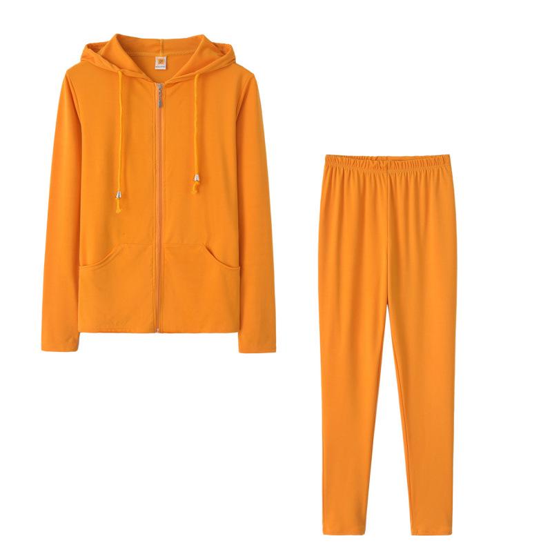 2024 Spring Sexy Casual Hooded Solid Color Two-Piece Set