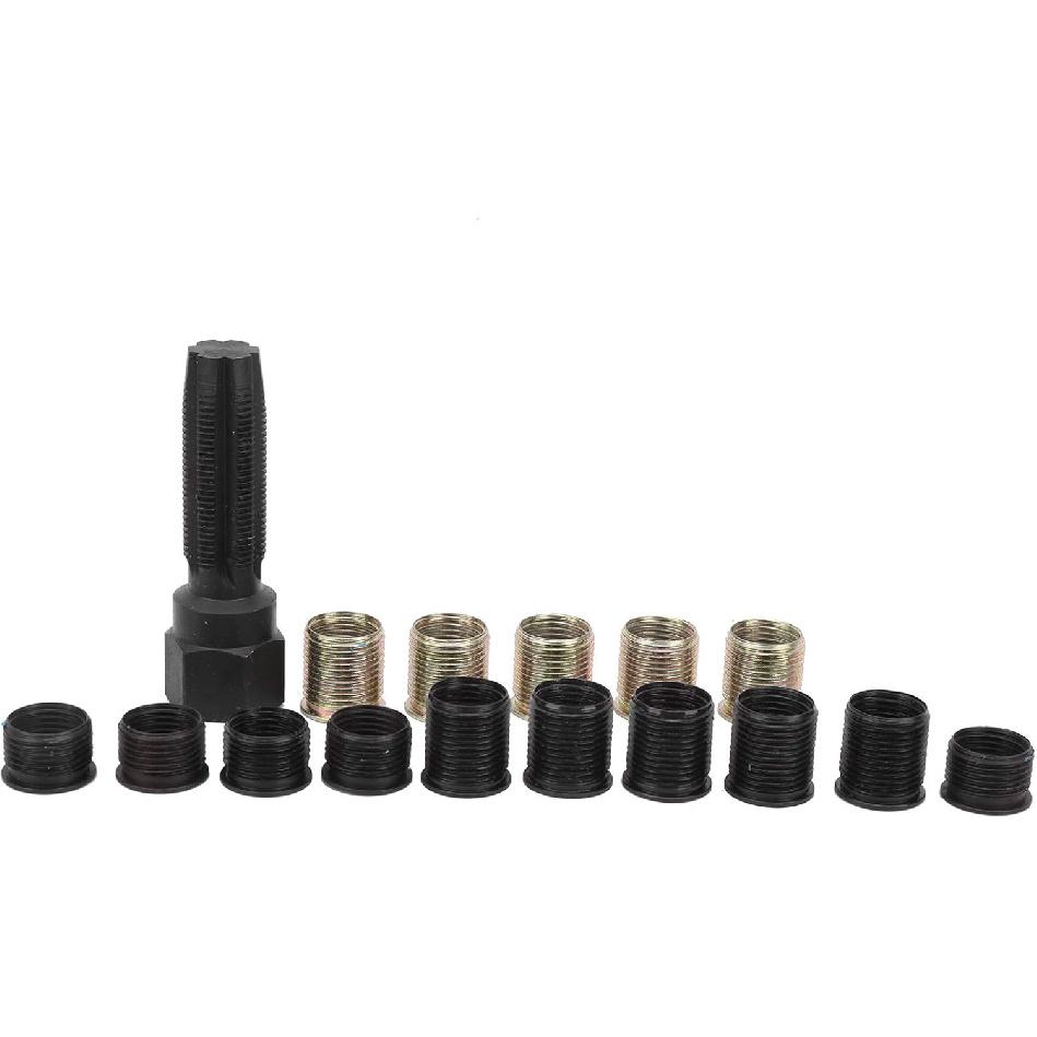 Spark Plug Thread Repair Kit, M16 x 1.25 Screw Tap Portable Carbon Steel Rethread Kit, M14x1.25 Spark Plug Thread Repair Tool