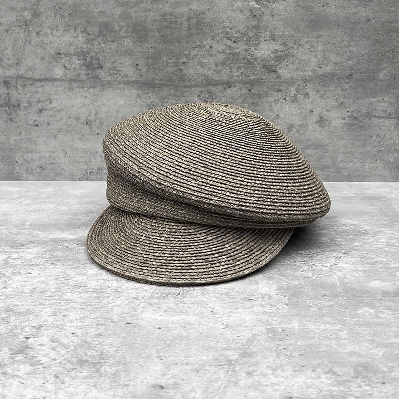 Temperament Slanted Top Straw Hat Women'S Spring Summer Breathable Beret Sun Protection Visor Raffia Equestrian Hat