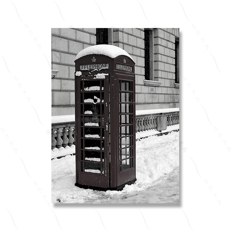 

Черно-белый настенный плакат с принтом садовых цветов, снежной сцены, винтажной фотографии Парижа и Лондона, картины на холсте, декор для дома 21x30cm No Framed