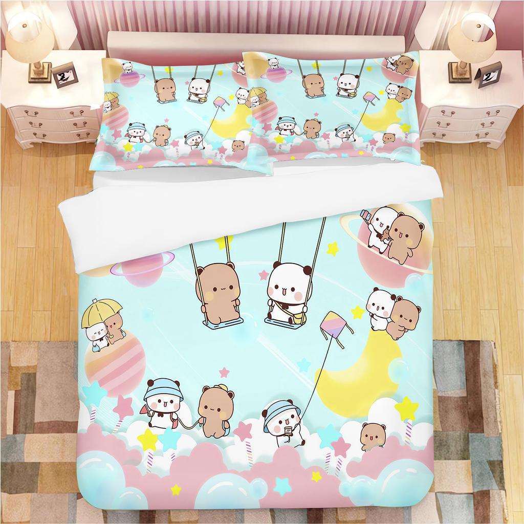 Schattige Bubu Dudu Cartoon Beer Panda Dekbedovertrek Kawaii Beddengoedsets Zachte Dekbedovertrek en Kussenslopen Eenpersoons/Tweepersoons/Queen/King Jongens