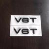 For RS3 2PCS V6T V8T Emblem ABS 3D Badge Leaf Label V10 V12 Side Label for Audi A4L A5 A6L A7 Q3 Q6 Q7 Car Label Displacement Sticker