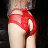 Sexy Lace Open Panties Women's Summer Mood Free Briefs Large Size Bow High Waist Couple Temptation Panties