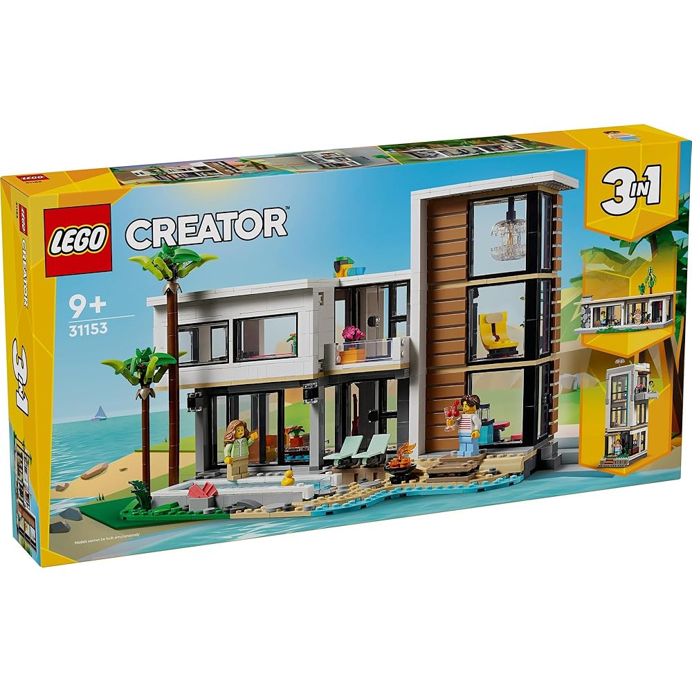 LEGO Creator Modern House Building Set 9-11 Years Old Kids Toy Block Interior Design 31153