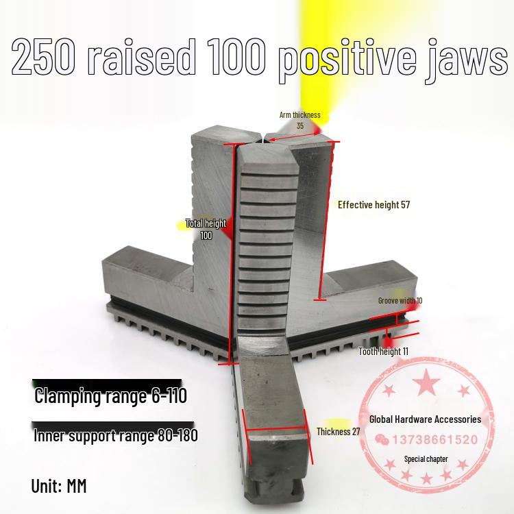 250mm & 500mm Extended Three-Jaw Chuck with Adjustable Jaws