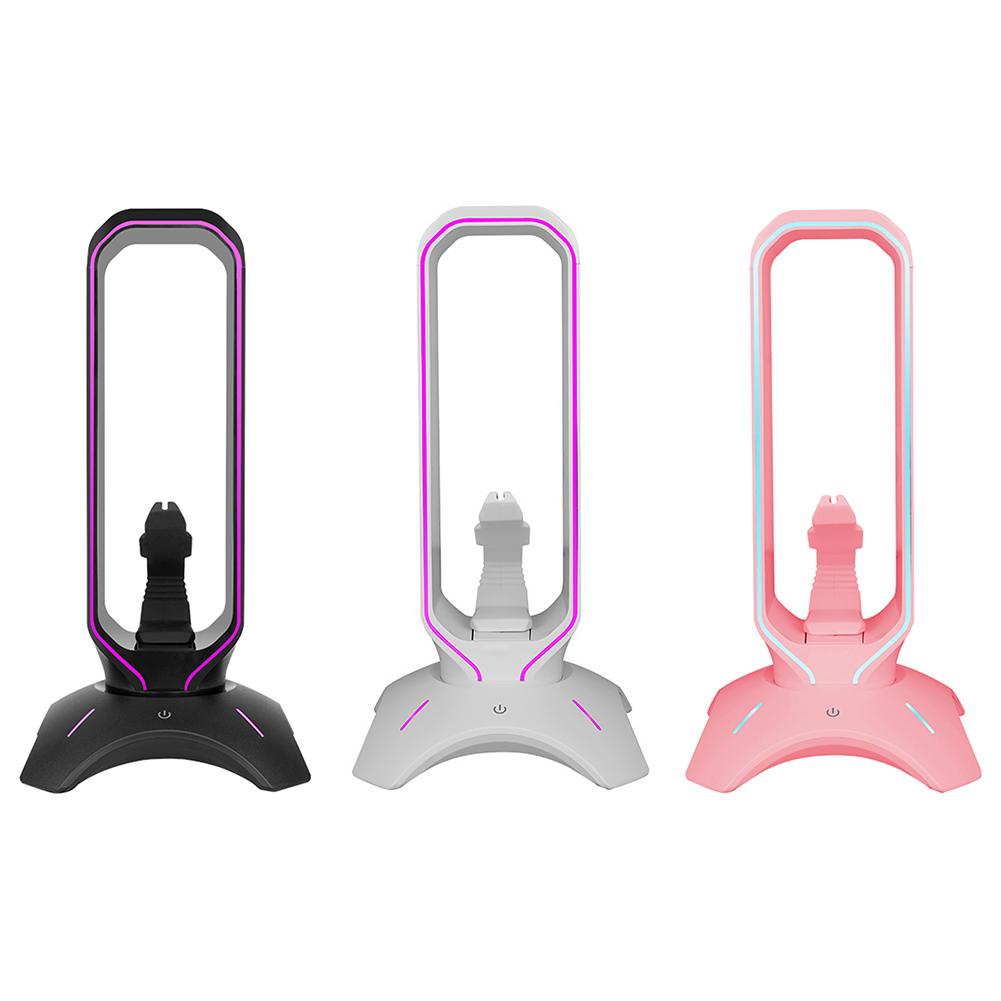 RGB Gaming Headphone Stand with Mouse Bungee Cord Holder Over-Ear Headset Holder with USB 2.0 Hub Gaming Accessories