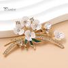 Brooch White Plum Blossom Brooch, Artistic Flower Branches Lapel Pin, Secure Clasp Electroplating Anti-Oxidation Badge for Coats Shirts Bags