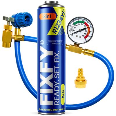 Fixfy 3'ü 1 Arada 500ml Klima Dolum Kiti - Büyük Tüp + Hortum + R1234Yf Adaptörü