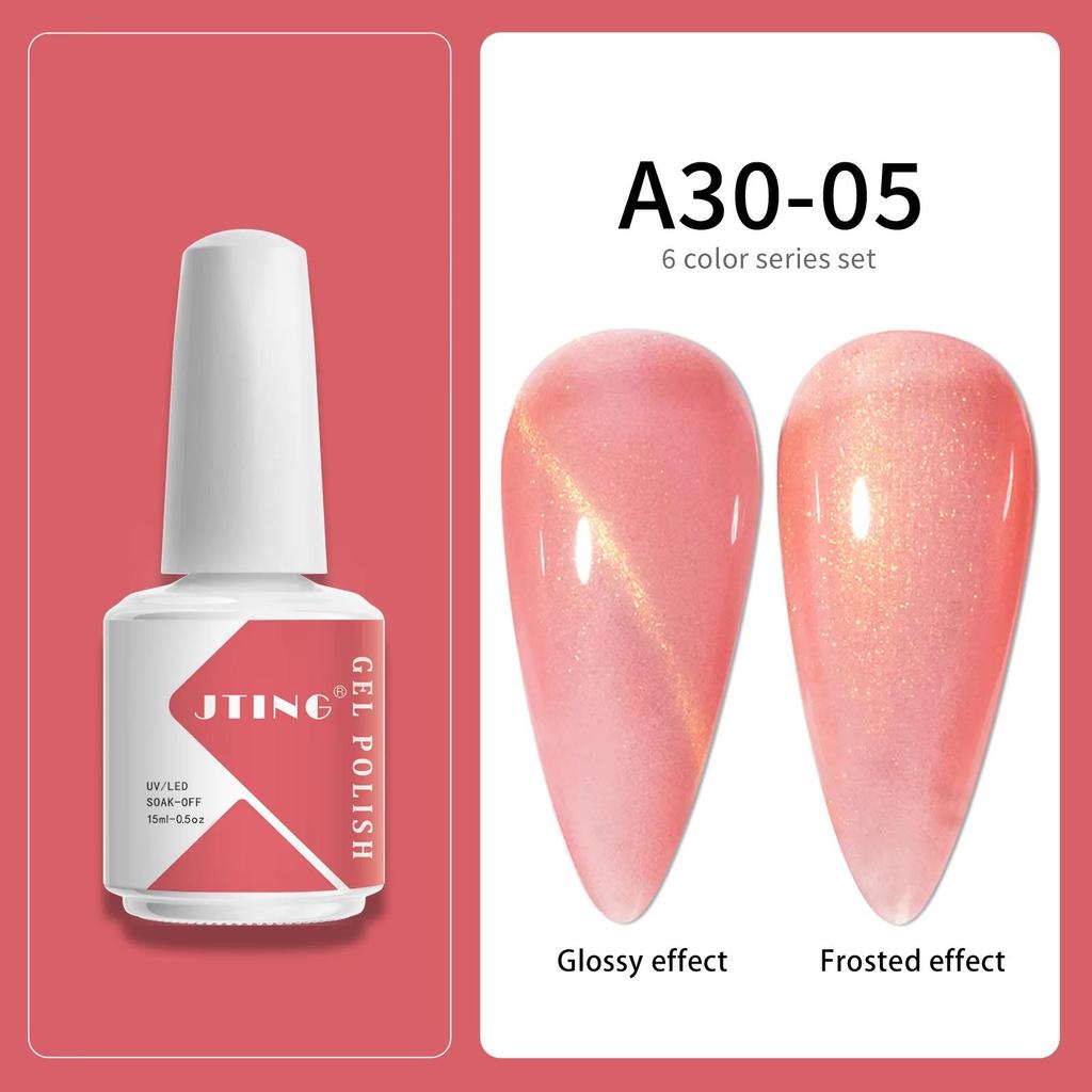 JTING Wholesale Nail Art Professional 6colors Nail Polish Gel Set Collection for Nail Salon 15ml UV Gel Polish Bottles Kit OEM