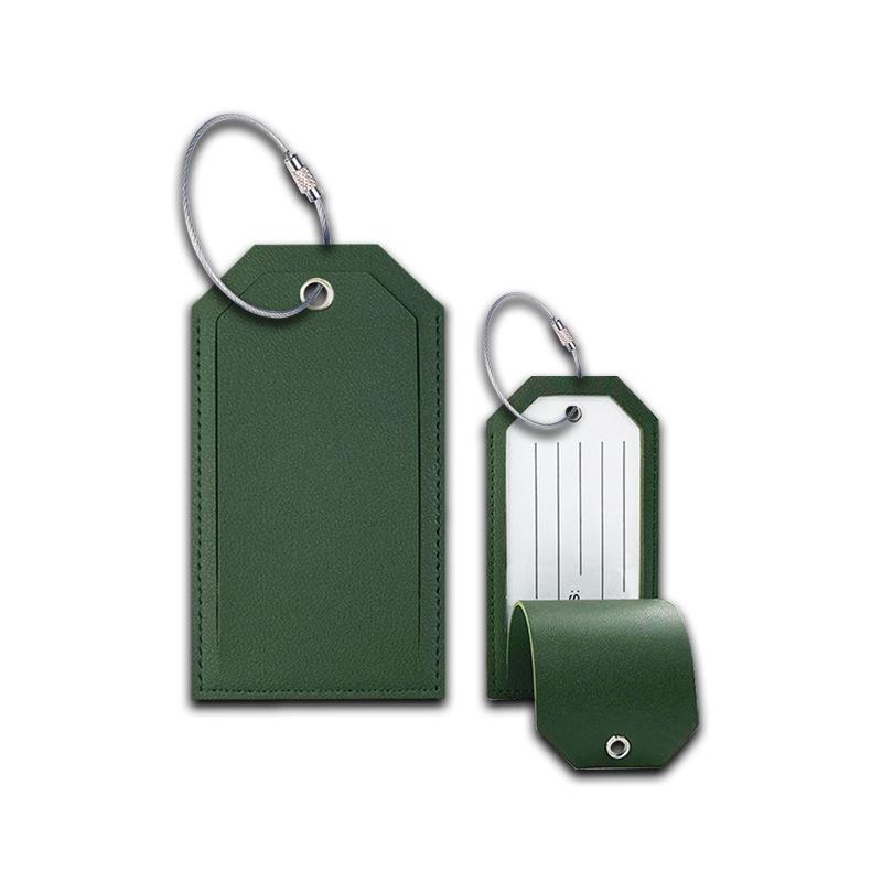 Double-Sided Leather Luggage Tag with Signature Paper Insert