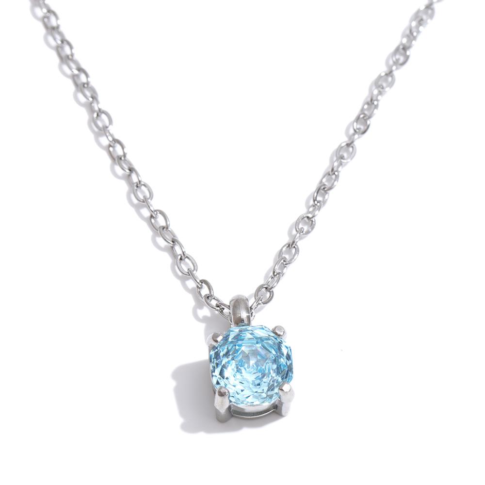 

Yhpup Stainless Steel Rose Flower Shape Cutting Zirconia Drop Necklace Shiny Delicate Korean Jewelry Wholesale