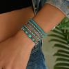 Westlicher Denim-Stil Graviertes Retro-Muster Denim-Hut Armband Eingelegtes Türkis Armband Fünfteiliges Set