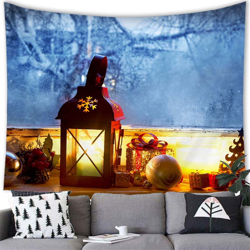 Merry Christmas Ball Print Tapestry Home Decoration Tapestry Living Room Room Wall Decoration Background