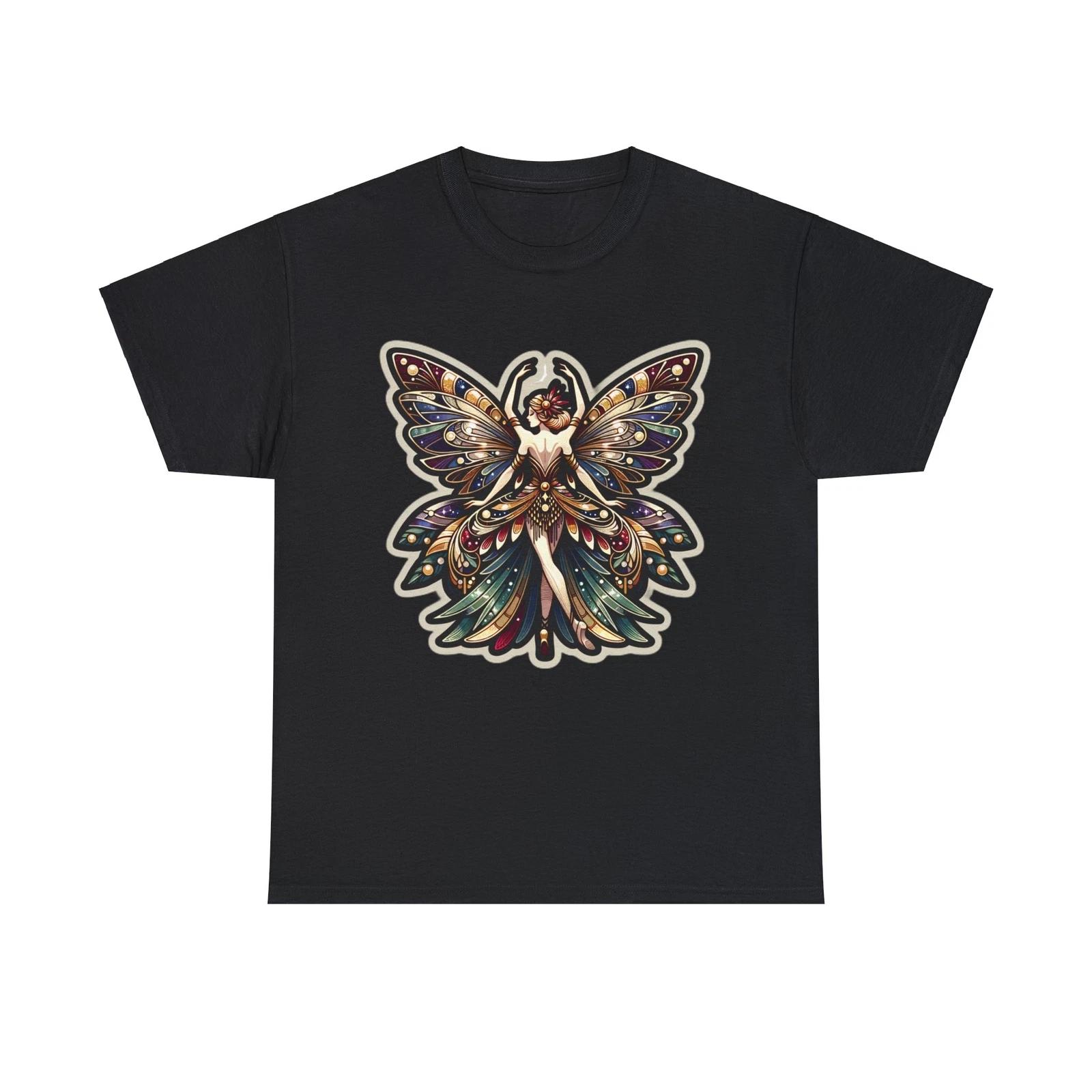 Unisex Adult T Shirt Art Deco Magical Fairy Ornate Wings Trippy Fun Graphic Tee M