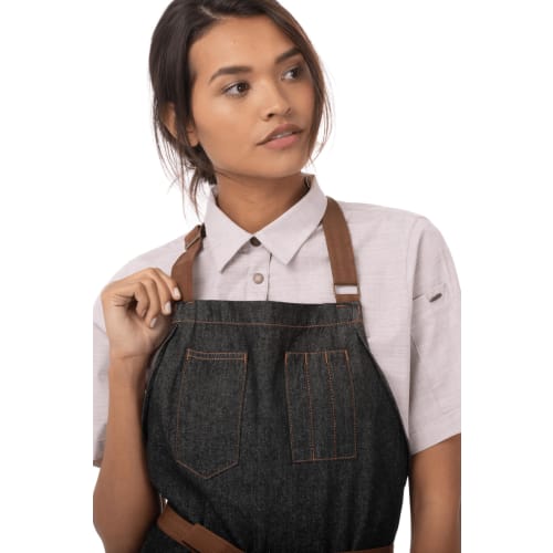 Chef Works Memphis Regular Apron (Unisex) (Color: Black)