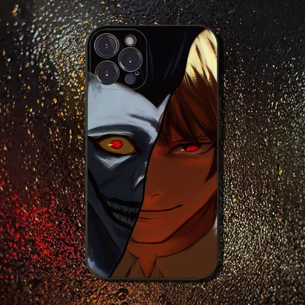 D-Death Note L Light Yagami Phone Case For iPhone 16,15,14,13,12,11 Plus,Pro Max,XS,X,XR,SE,Mini,8,7,Soft Silicone Black Cover