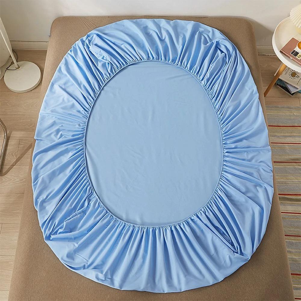 Spannbettlaken mit Gummizug Unifarben Anti-Rutsch Verstellbare Matratzenauflage für Einzel-, Doppel-, King-Size-, Queen-Size-Betten
