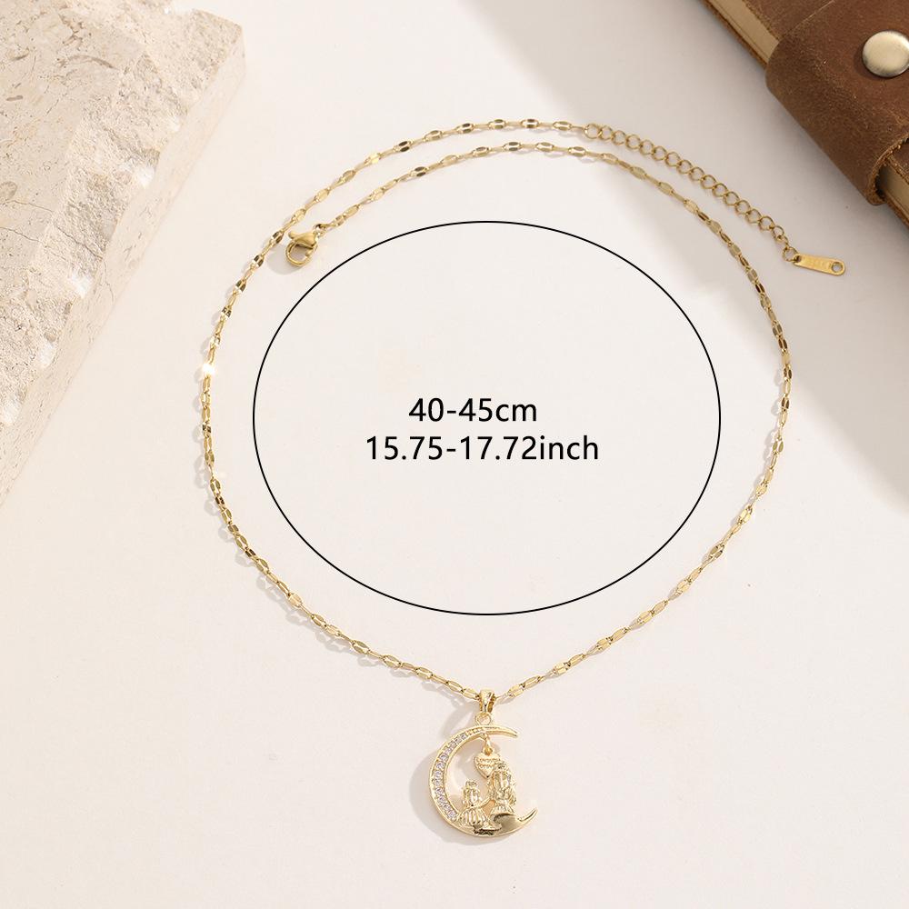 Moonlit Heart Luxurious Diamond Necklace - Women’s Versatile Clavicle Chain