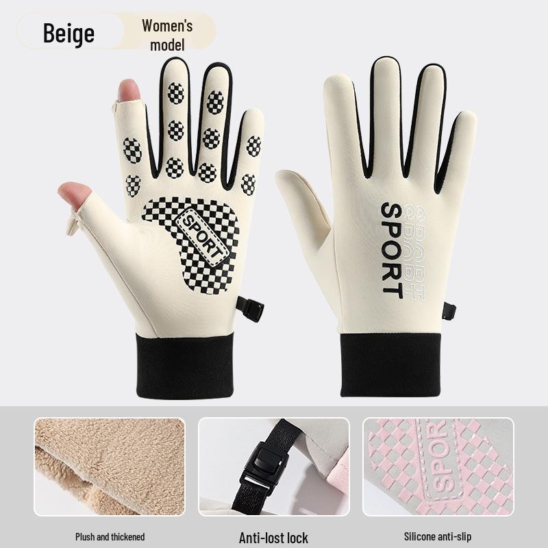 

Женские зимние ветрозащитные водонепроницаемые флисовые перчатки с сенсорным экраном для езды на велосипеде на открытом воздухе. One Size