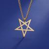 Dawapara Inverted Pentacle Necklace Gothic Pentagram Pendant Occult Amulet Witchcraft Stainless Steel Jewelry