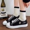 Canvas Student Casual Flat Baseplate Shoes Small Daisy Lace-up Platform Shoes Casual Shoes
