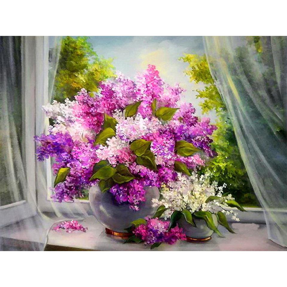 5D DIY Diamond Painting Flower Rhinestone Picture Full Round Diamond Embroidery Mosaic Handmade Products Home Decoration