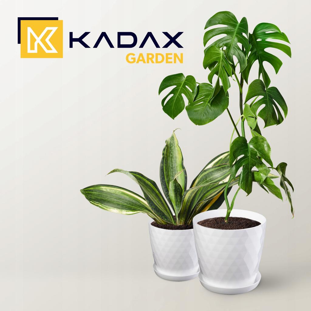 KADAX Doniczka + Podstawka Biała Zestaw 25+30cm