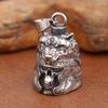 Vintage Gladiator Wolf Skull Guardian Bell Pendant Charm Stainless Steel Necklaces Punk Hip Hop Men Women Jewelry Halloween Gift