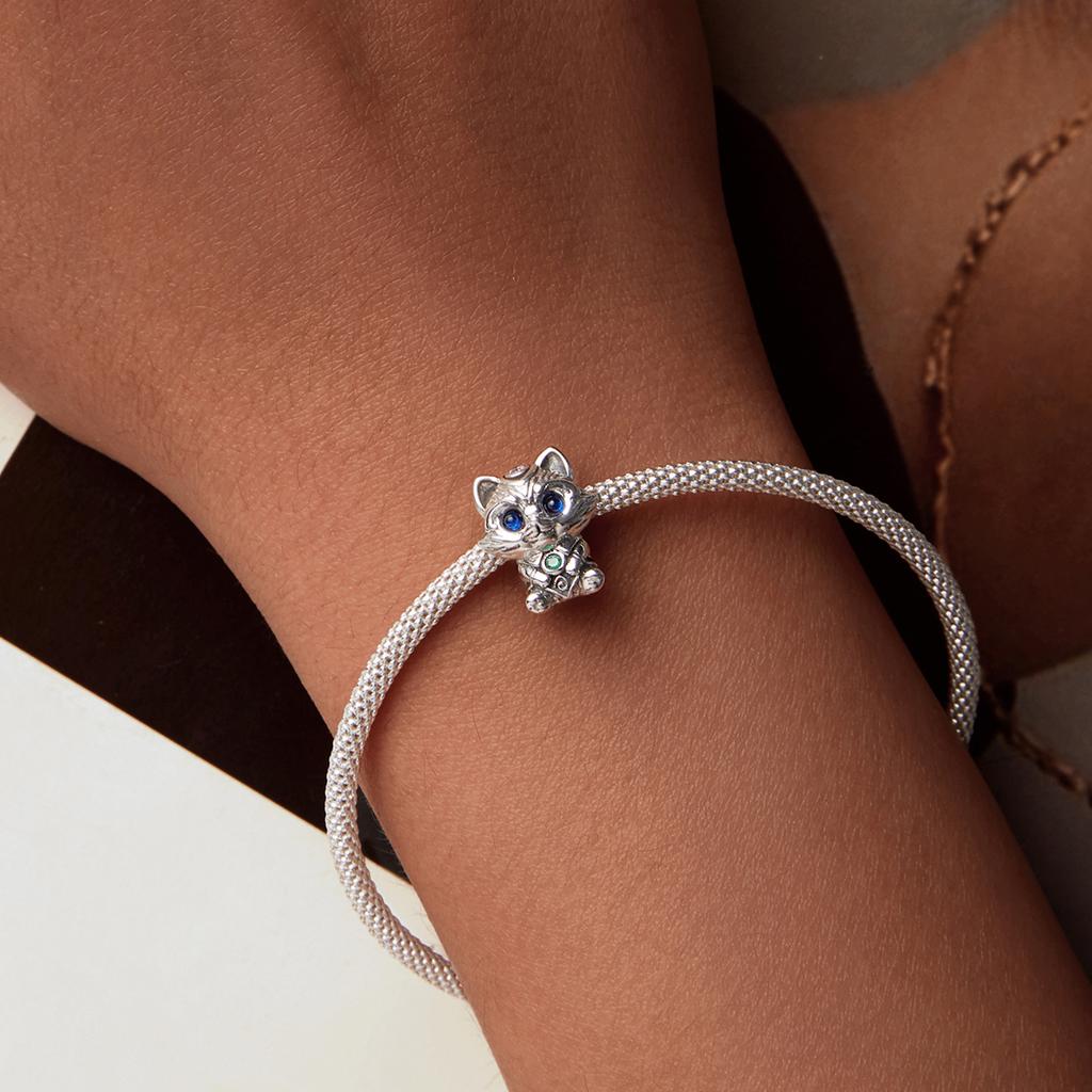 Charms Do Pandora Zawieszka Charms Niebieskooki Kotek Srebro 925 Charmsy Trusky