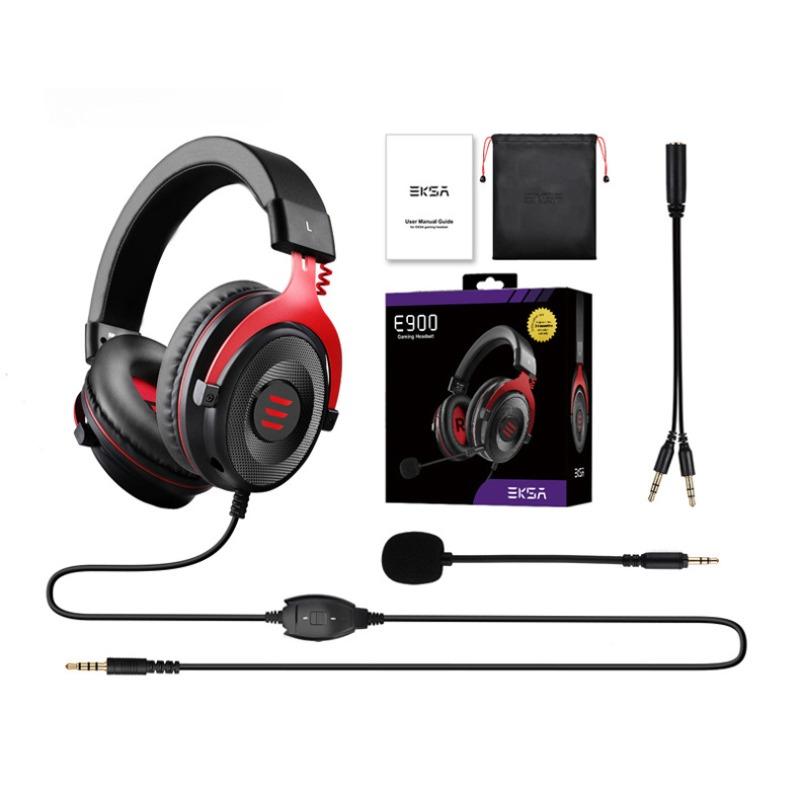 

Проводные игровые наушники E900 Pro с виртуальным объемным звуком 7.1, шумоподавлением, микрофоном и светодиодом, совместимы с ПК, PS4, PS5 и другими устройствами 20*20*9.5cm чёрный