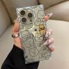 Transparente quadratische Rückseite Röhrenhülle Schutz für iPhone 12 14 Pro Max 16 ProMax 15 Plus 13 11 Anti-Sauerstoff, Winnie Puh Muster