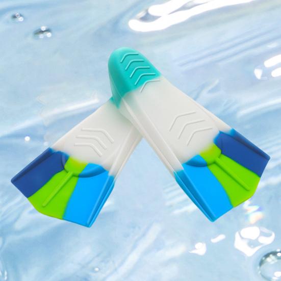 Swimming Fins with Storage Bag Super Soft Flexible Highly Elastic Silicone Swim Flippers Training Tool for Children