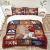 Baseball Artwork Quilt Panel Print 3Pcs Bedding Setduvet Cover With 2 Bedropillowcase Home Birthday Gift