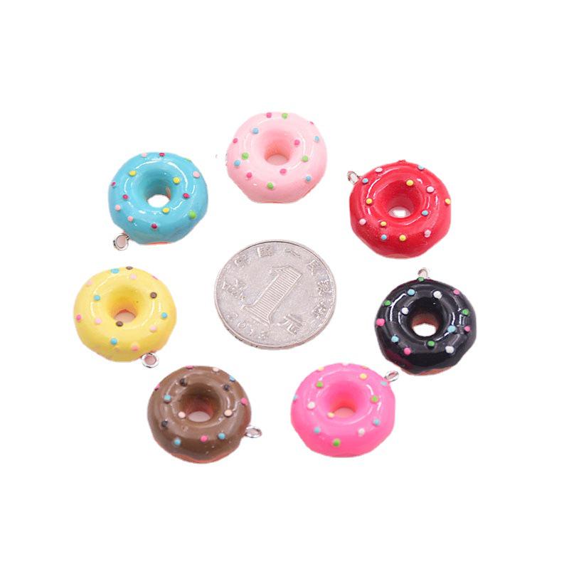 Resin Donut Earrings & Keychain Charm Set