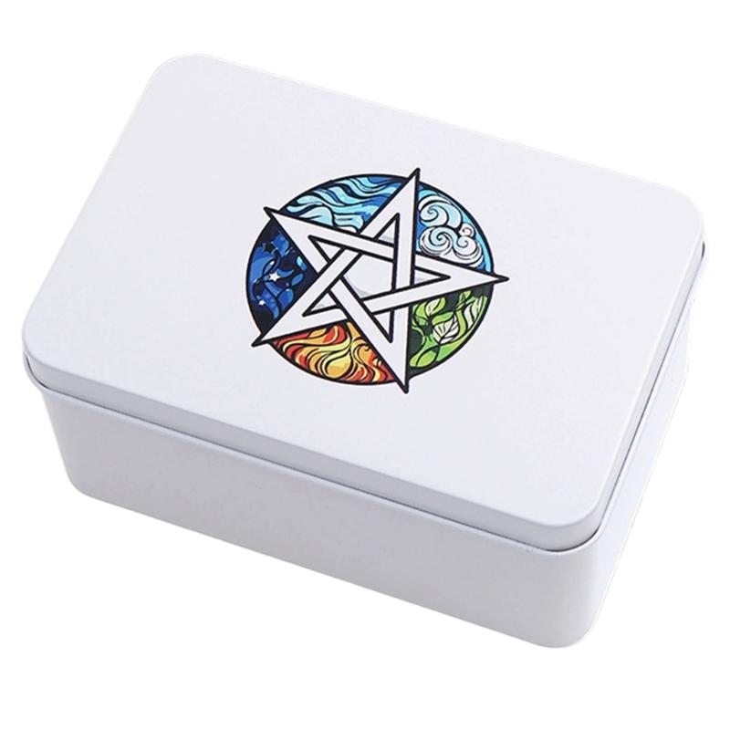Scatola di metallo rettangolare per carte da gioco, contenitore per tarocchi, custodia per gioielli, gioco da poker, scatola vuota per carte da poker
