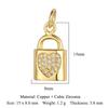 Bee Butterfly Copper Cubic Zirconia Heart Lock Love Charm Women Sun Star Necklace Pendant DIY Jewelry Charms