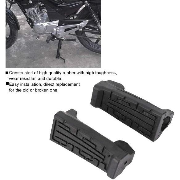 Motorcycle Front Pedal, 1 Pair Rubber Front Pedal Footrest Foot Pegs Fit for YBR 125
