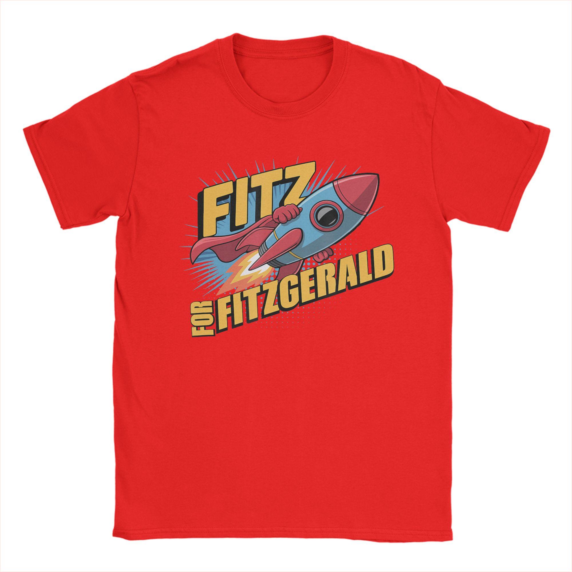 Streetwear T Shirt Summer Fitz for Fitzgerald Rocketship Trending T Shirts Cotton Tee Shirt for Unisex Short Sleeve Clothing S