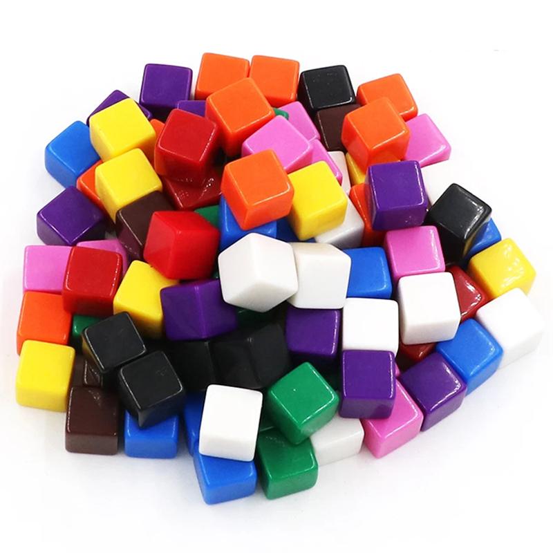 10pcs Blank Dice 16mm Acrylic Rounded/Square Corners DIY Write/Draw Chessboard Game Dice for Festival Party Gambling Props TMZ