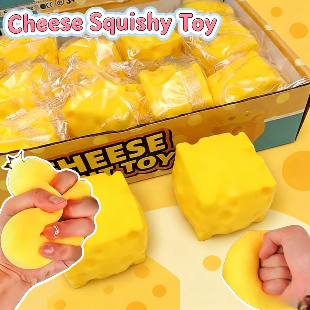 Squishy Square Cheese Squeeze Toys Rebound Push Stress Relief Sensory Toy Soft Butter Cheese Fidget Toy Gifts