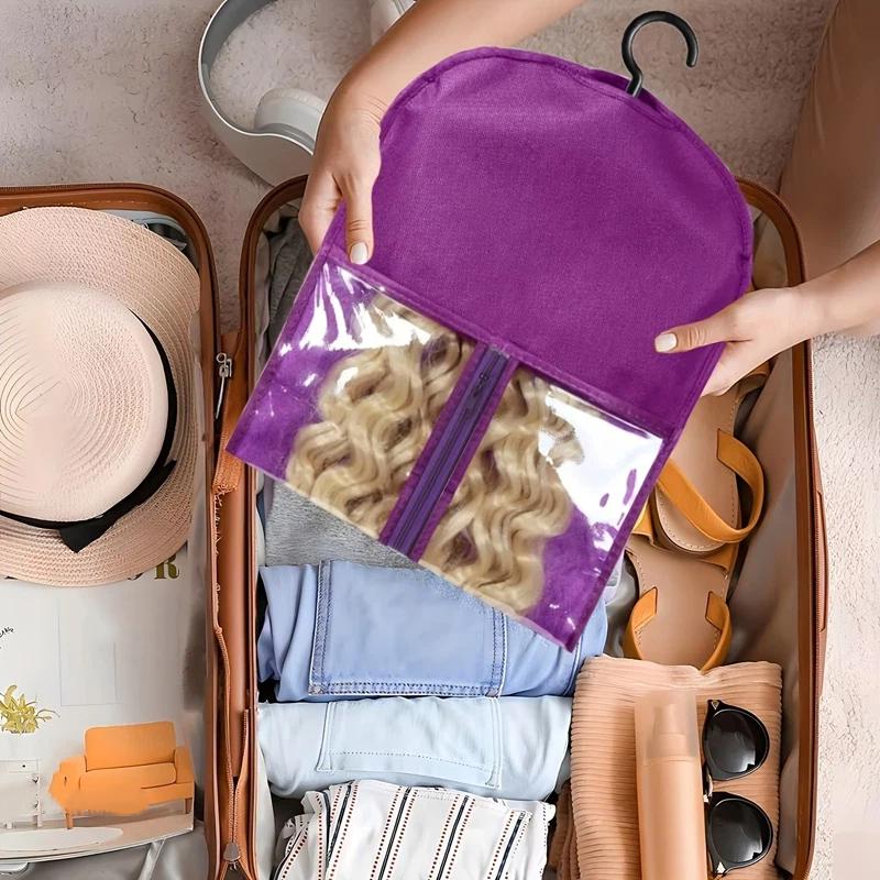 Wig Storage Bags Hair Extensions Storage Bag With Hanger For Wigs Hair Extension Holder Wig Hanger With Bag Wig Accessories