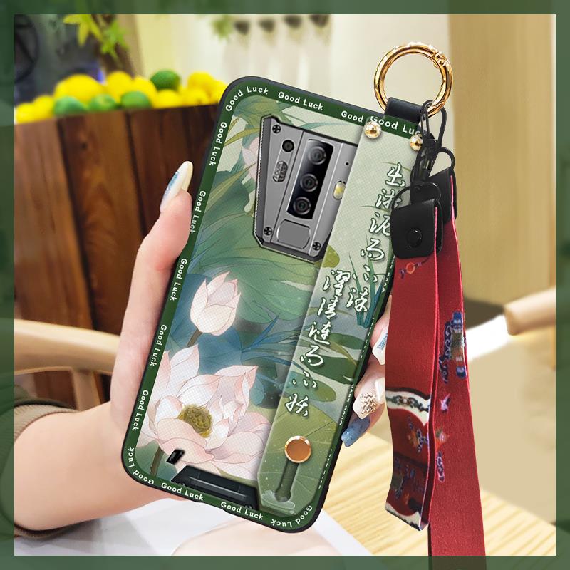 Phone Holder Anti-dust Phone Case For Blackview BV6900 Kickstand Ring Lanyard Durable Dirt-resistant Wristband Soft Case